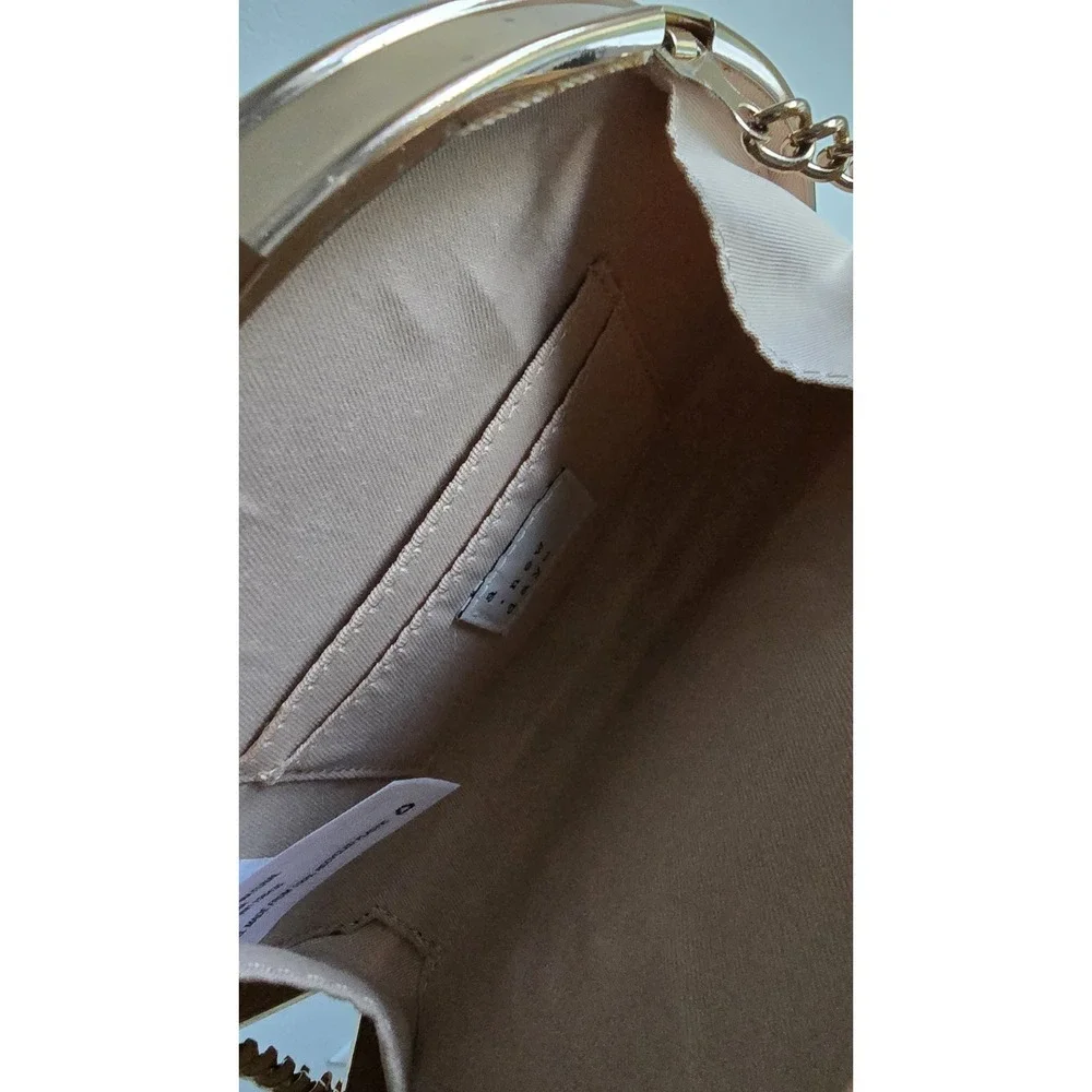 A‎ New Day Clutch Purse With Beads Cream Colored With Gold Frame